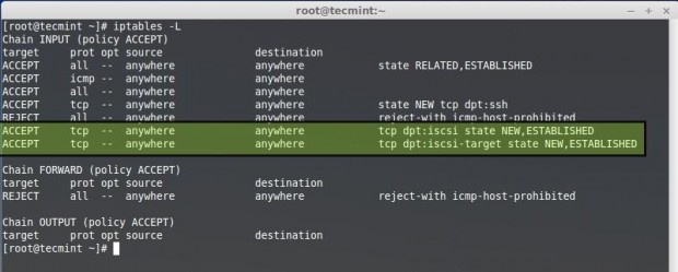 Add iSCSI Ports to Iptables