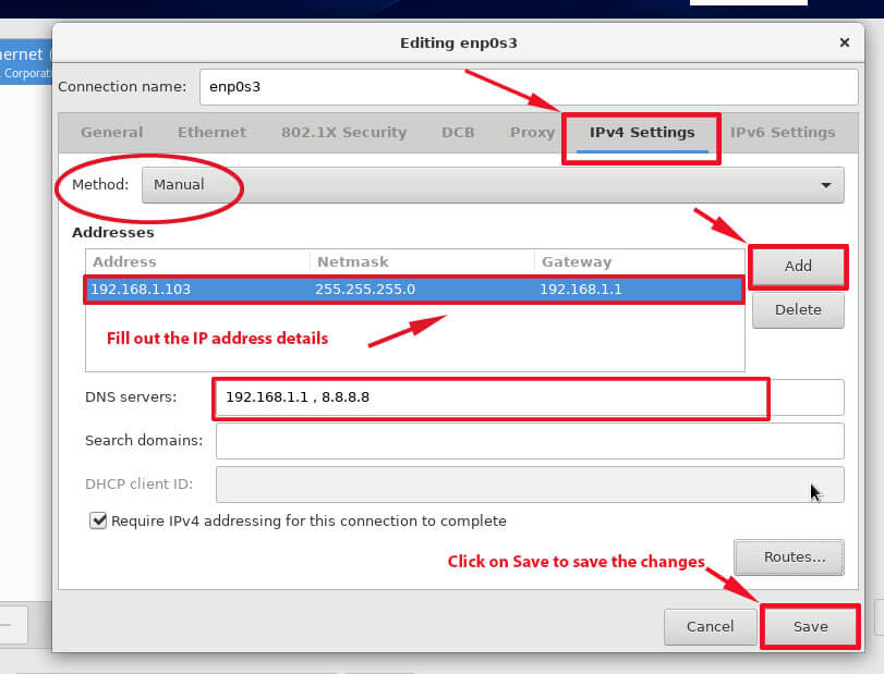 Set Static IP on CentOS 8