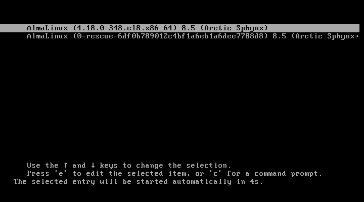 AlmaLinux Grub Boot Loader