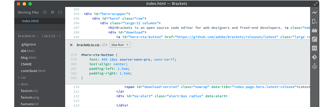 Brackets Code Editor for Linux