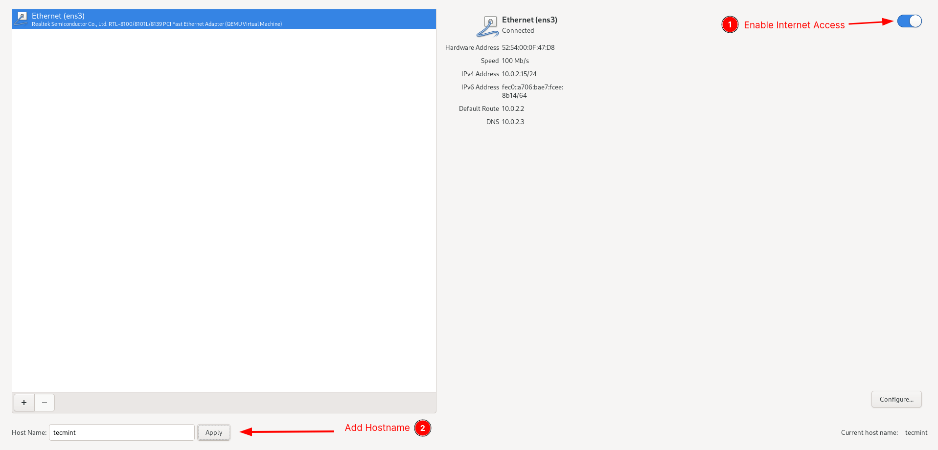 CentOS Stream Network Configure