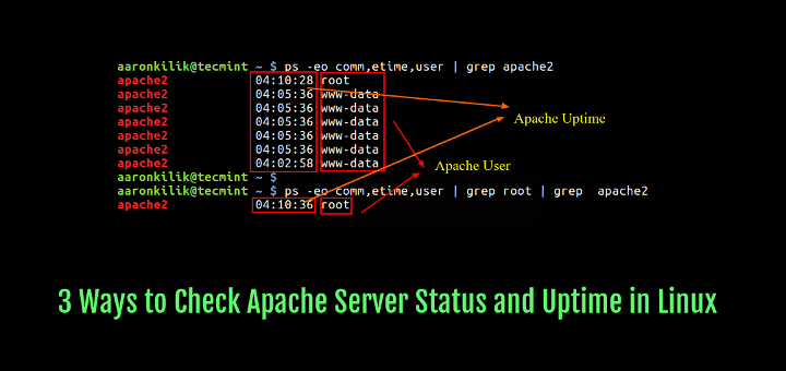 Check Apache Status Uptime in Linux