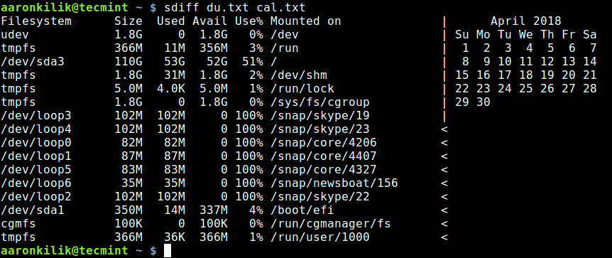 Check Difference Between Files in Linux