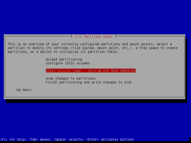 Choose Disk for Partitioning