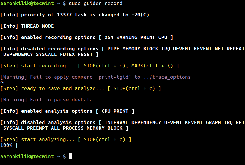 CPU Tracing in Thread Mode