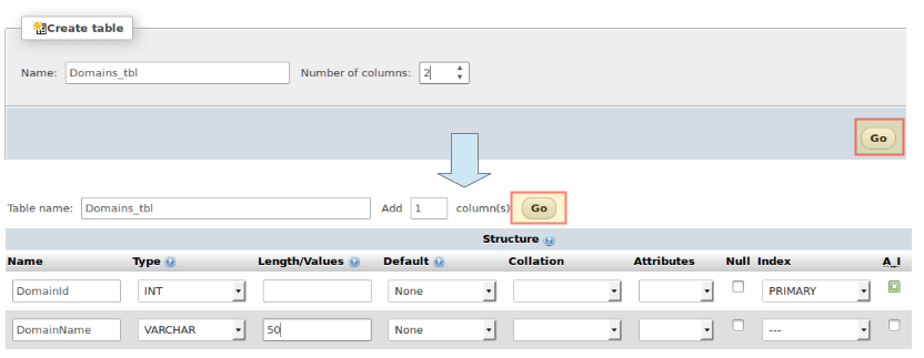 Create Database Table