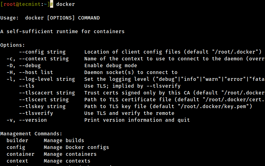 List Docker Commands