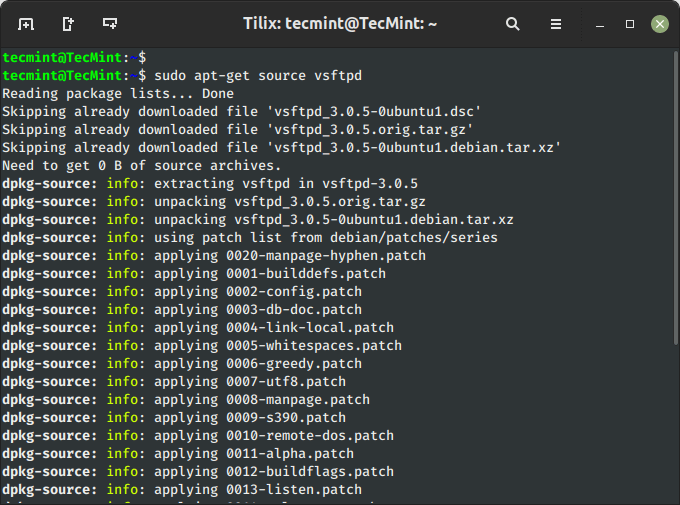 Download and Extract Source Package