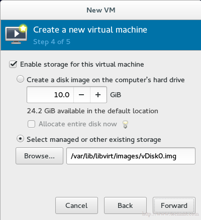 Enable KVM Storage for Virtual Machine