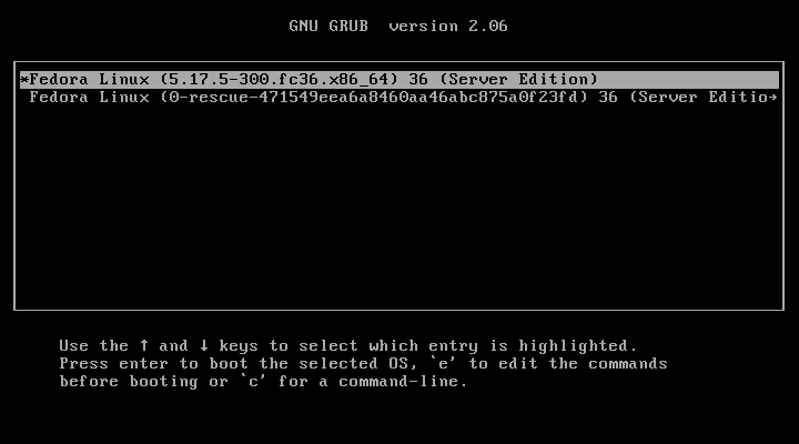 Fedora Linux Boot