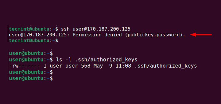 Fix SSH Permission denied (publickey)