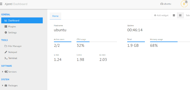 Install Ajenti Control Panel in Ubuntu