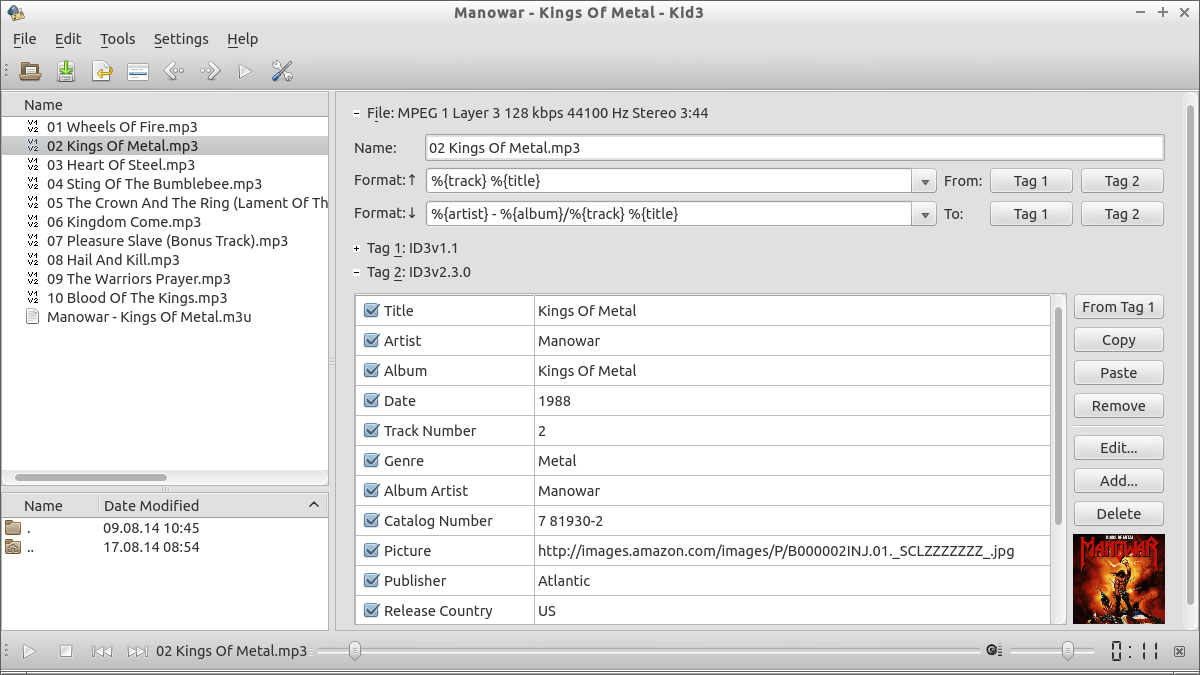 Kid3 - Audio Tagger for Linux