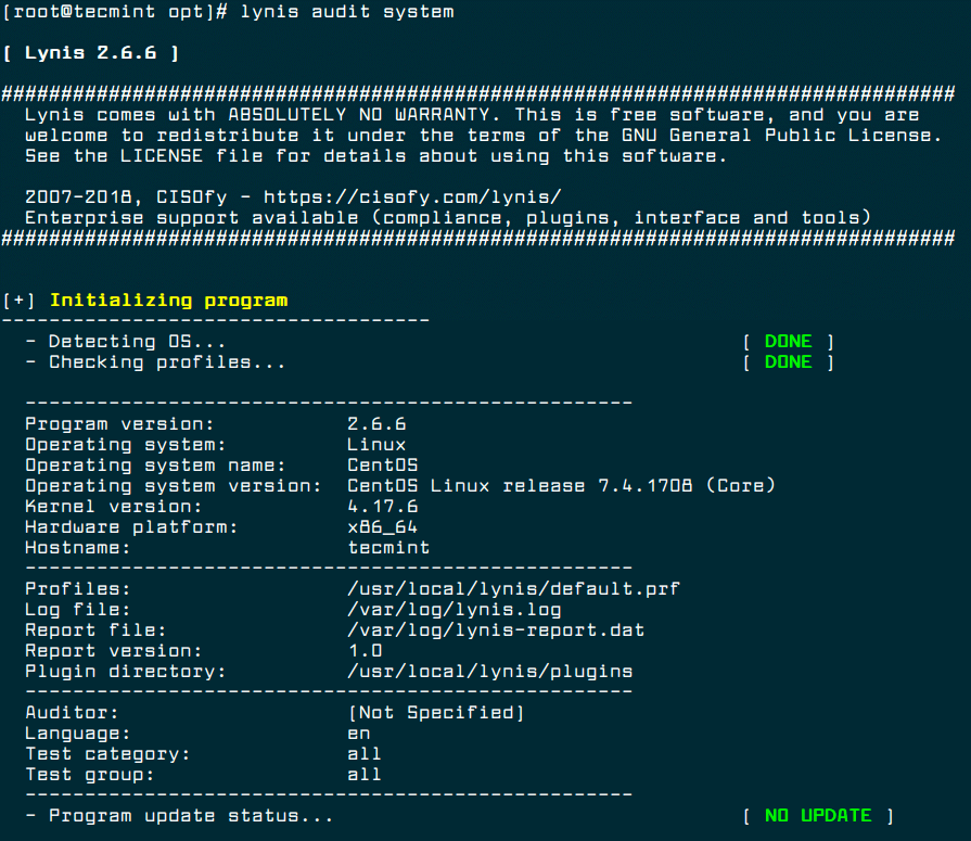 Lynis Linux Security Auditing Tool