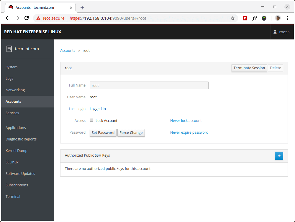 Manage User Accounts in RHEL 8