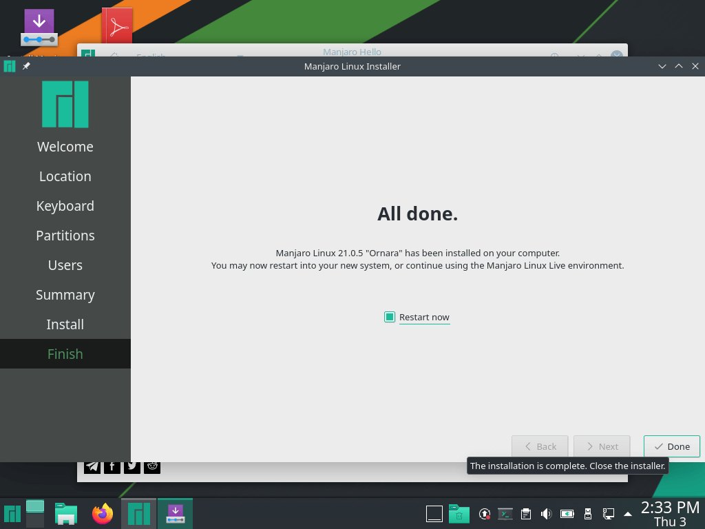 Manjaro Linux Installed