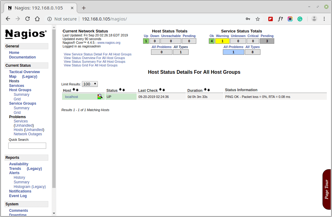 Nagios Host View