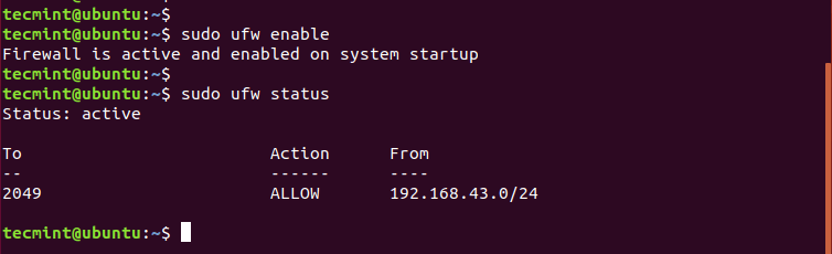 Open NFS Port on Firewall