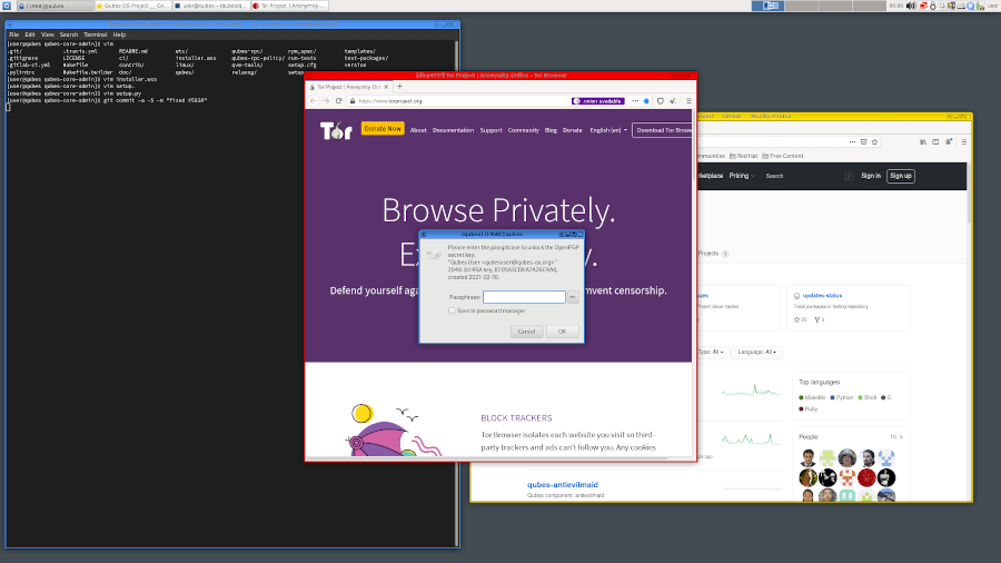 Qubes OS Desktop