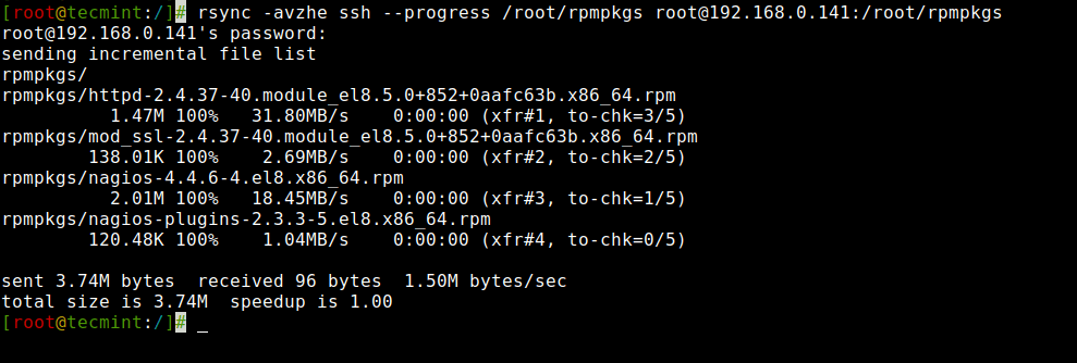 Rsync Progress While Copying Files