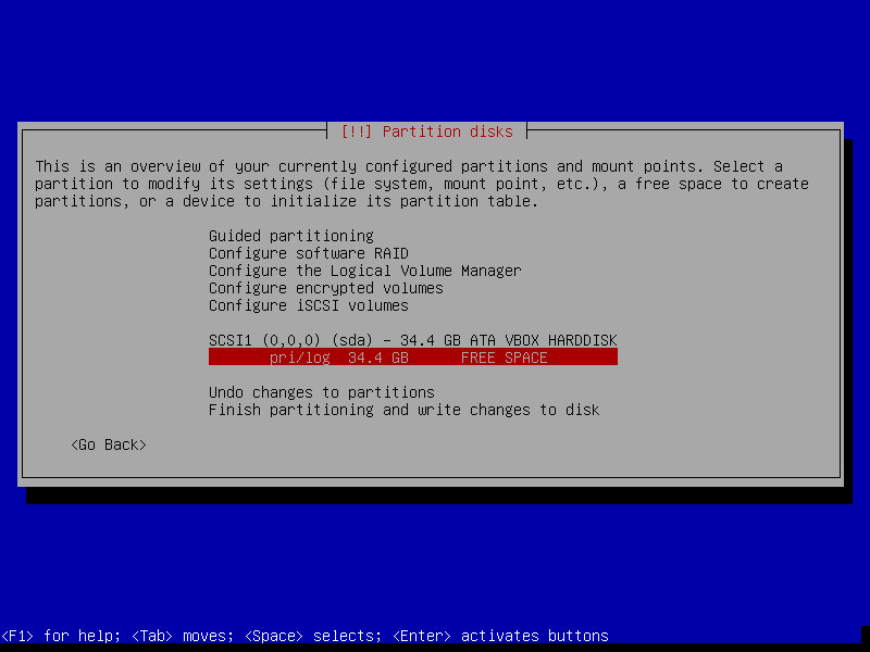 Select Disk for Partitions