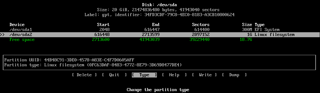 Select Partition Type