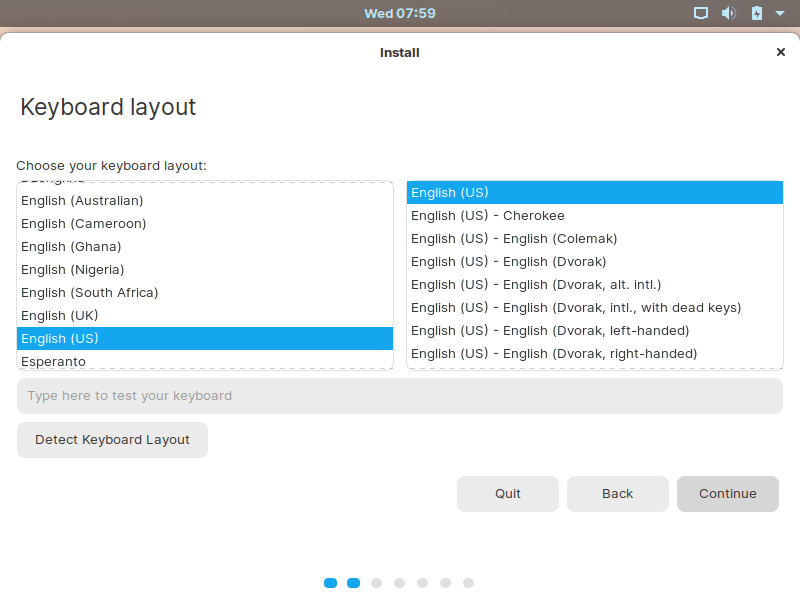 Select Zorin Keyboard Layout