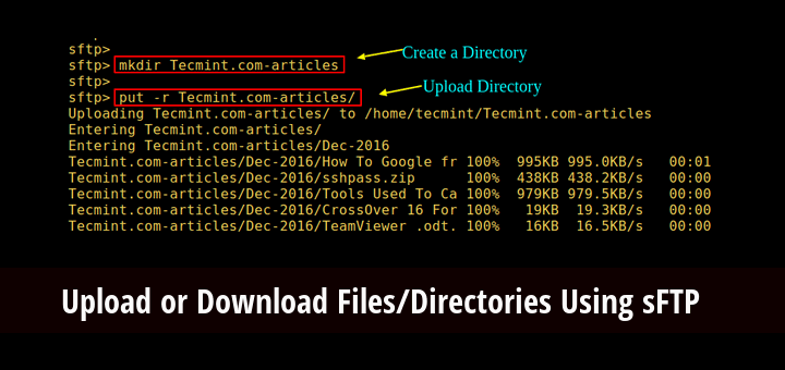 How to Upload or Download Directory using sFTP