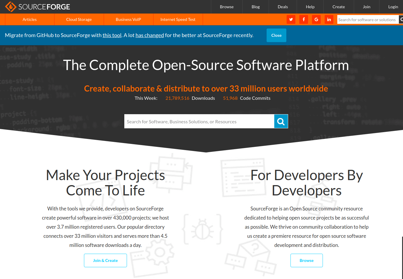 SourceForge GitHub Alternative