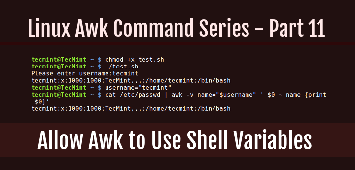 Use Shell Variables in Awk