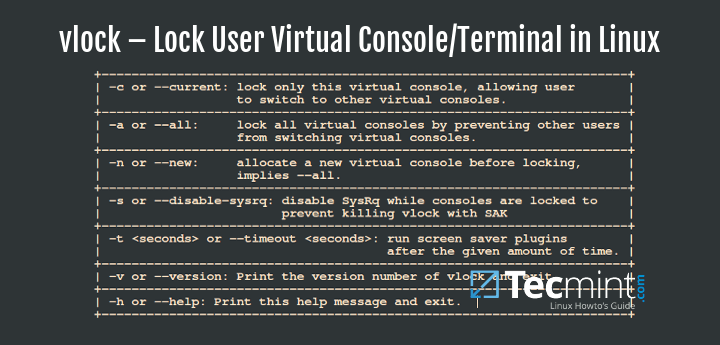 vlock Lock User Terminal in Linux